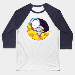 polar bear astronaut sleeping on the moon Baseball T-Shirt